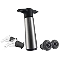 Vacu Vin 0649360-Bomba Acero Bomba de Vacío Inoxidable (Estuche con 2 Tapones y 2 servidores)